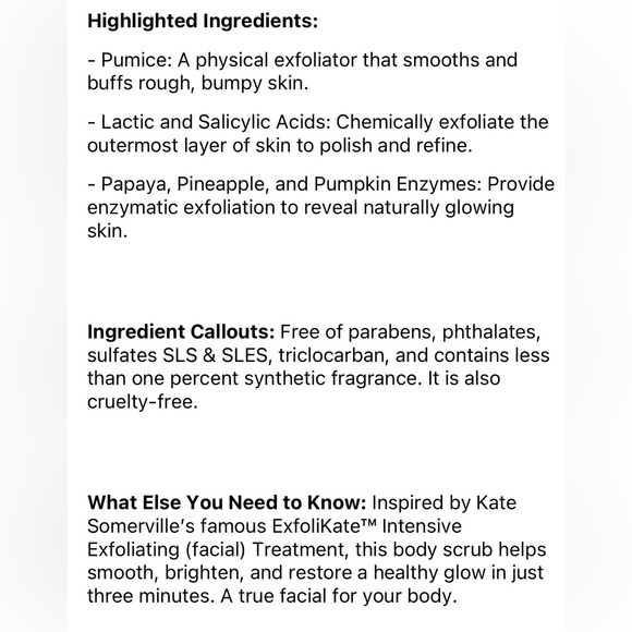 Kate Somerville ExfoliKate Resurfacing Body Scrub NWT - Picture 2 of 5